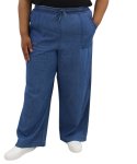 Ladies Elasticated Chambray Denim Pants - 60 Dark Wash
