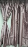 Faux Silk Mauve Unlined Curtain