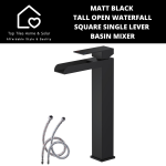 Polished Chrome Tall Open Waterfall Square Single Lever Basin Mixer