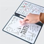 Portable & Stylish A5 Reusable Whiteboard Notebook: Weekly Planner Faux Leather Memo Free Whiteboard Pen & Erasing Cloth