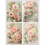Tear Resistant Deco Print A6 Embroidery Roses