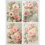 Tear Resistant Deco Print A6 Embroidery Roses