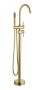 Floor Mounted Bath Mixer With Hand Shower - Gold