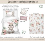 Kids Duvet Set Cute Soft Bunny Rose Adventure