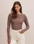 Alaia Knit Rib Top - XL Deep Taupe