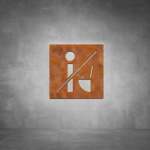 Toilet Male Sign D03 - Rust - Powder Coated Aluminum