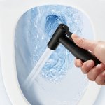 1SET Handheld Bidet Sprayer Set Stainless Steel 1.5M 59.06IN Hose And Wall Mount Holder Adjustable Pressure Bathroom Toilet Show