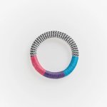 Dynamic Bracelet White Zig Zag Teal Purple Pink