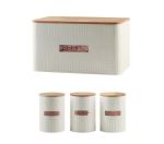 Bamboo Lid Bread Bin And Canister Set