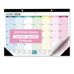 Desk Calendar 2026-2027 - Ougesi 19 Month Desk Top Calendar June 2026 - Dec 2027 17X12 Academic Desk Calendar With Thick Paper L