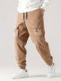 Boys Pants Smiling Face Graphic Printing Cargo Pants With Pockets Casual Solid Color Non-Stretch Suitable For All Seasons