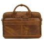 Men's Crazy Horse Leather Briefcase 15.6 Inch Laptop Bag