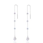Herjewellery 925 Sterling Silver Lia Drop Necklace With Swarovski Crystals