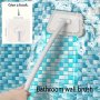 1set Long Handle Tub And Tile Cleaning Brush With 2 Sponge Heads Set/ Only 1 Sponge Head Multi-Functional Bathroom Floor Wall Tile Cleaning Brush