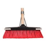 Arrow Deluxe Broom Black Centre Coloured Border Wooden Handle