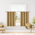 Chrisdowa 100% Blackout Mustard Yellow Solid Curtains 45 Inches Long 2 Panels For Bedroom Living Room Farmhouse Room Darkening T
