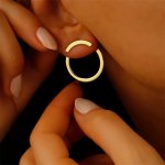 1 Pair Minimalist European And American Style Circular Back Hanging Earrings For Women In French Fashion. A Pair Of Two Ear Stud