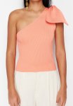 Single Sleeve Bow Detailed Knitwear Blouse - Orange