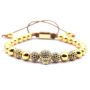 Gold Stone & Fallen Skull Bracelet