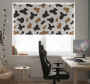 White Window Blind With Cow Print Design