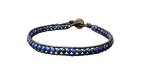 INFINITYEE888 Trendy Anklet Lapis Bead Ankle Bracelet 10 Inches Woven With Leather Cord Beautiful Handmade Hippie Bohemian Style
