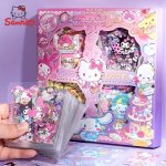 Sanrio Hello Kitty & Friends 100PCS Self-adhesive Pet Stickers Set - Assorted Waterproof Cartoon Animal Decals For Scrapbooking