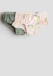 Flounced Swim Pants - Pink & Green
