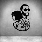 Man And Woman With Sunglasses - Rust Coat L 600 X H 450MM
