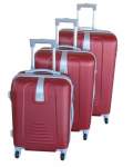 Smte 3 Piece Hard Outer Shell Protected Lightweight Sleek Luggage Set Red With Keychain