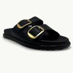 Beckette Leather Sandal - Black - 8
