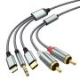 3 In 1 Audio Cable - LIGHTNING/USB-C/3.5MM To 2 Rca Adapter - Aux Cable