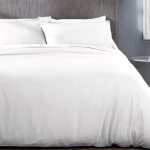 Cotton Rich Percale 200 Thread Count DUVET COVER SET - White - King 230 X 220CM