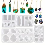 4PCS Pendant Silicone Mold Multi Style Jewelry Epoxy Resin Casting Mold Earring Necklace Keychain Uv Epoxy Resin Ocean Style Diy
