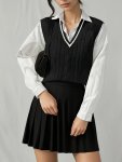 Women's Knit Cardigan With V-neck Acrylic Fabric Elegant Design Hand Wash Or Dry Clean Standard Length No Belt