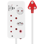 Ellies 4-WAY Surge Multiplug With Usb-a+usb-c 0.5M – Wt