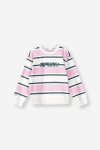 GIRLS Sweat Top - 10 Multi Stripe