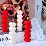 1PC Love Heart Shape Candle Silicone Molds For Making Candle Epoxy Resin Mold Pillar Aromatherapy Candles Wax Soap Specimen Clay