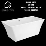 Aura 1600 White Freestanding Bath - 1600 X 750MM