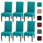 4PCS SET 6PCS Set Milk Silk Elastic Home Kitchen Dining Chair Slipcover Chair Cover Furniture Protector For Wedding Office Livin