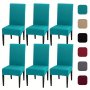 4PCS SET/6PCS Set Milk Silk Elastic Home Kitchen Dining Chair Slipcover Chair Cover Furniture Protector For Wedding Office Living Room Hotel Home Decor