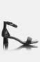 Ladies Ankle Strap Block Heel Sandals - Black - Black / UK 4