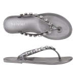 Vacation Jewelled Toe Thong - Pewter - 8