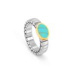 Extension Ring In Stainless Steel Oval With Stone