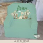 A Kids Sofa Foam Chair Sage Green Dino Adventure