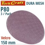 Tork Craft Dura Mesh Abr.disc 150MM Hook & Loop 80GRIT 3PC For Sander Polisher ABR58080-03