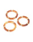 Brown Gold & Acrylic Stretch Bracelets 3-PACK