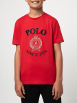 Polo Boys Logan Crested Short Sleeve T-Shirt In Red - Red 11 To 12