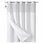 Fabric Shower Curtain 180X200CM With Snap Liner No Hooks Needed
