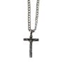 Men's Stainless Steel 3D Crucifix Cross Curb Chain