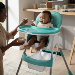 Convertible Baby High Chair And Study Table - Brown